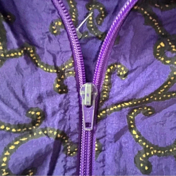 Vtg 90's USA Olympics Licensed Windbreaker Purple Gold Print JC Penney Unisex L - Picture 7 of 13